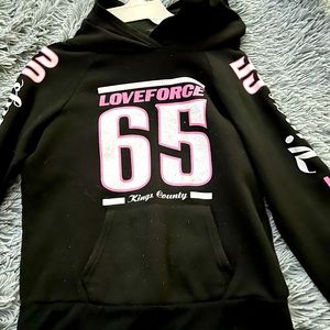 Black white and pink hoodie
